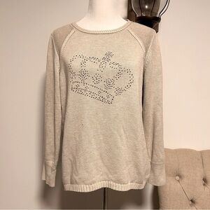 Olsen Studed Crown Long Sleeve Lurex Sweater